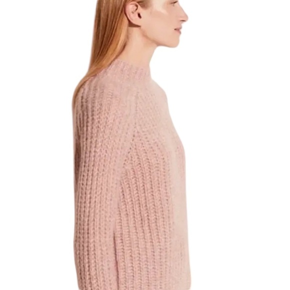 🌺SOLD ON BAY🌺 $425 Vince Alpaca Blend Sweater Pink XLarge SOFT Loose Stretch Rib - Picture 3 of 15